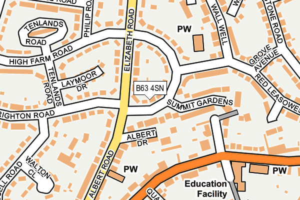 B63 4SN map - OS OpenMap – Local (Ordnance Survey)