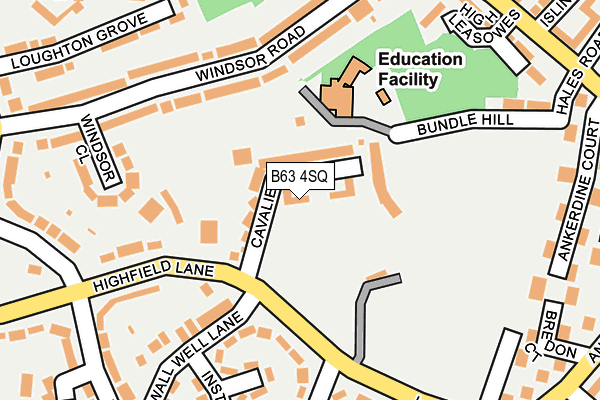 B63 4SQ map - OS OpenMap – Local (Ordnance Survey)