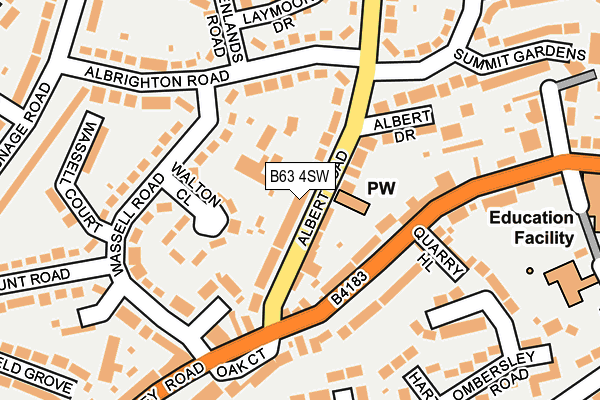 B63 4SW map - OS OpenMap – Local (Ordnance Survey)