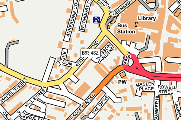 B63 4SZ map - OS OpenMap – Local (Ordnance Survey)