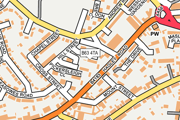 B63 4TA map - OS OpenMap – Local (Ordnance Survey)