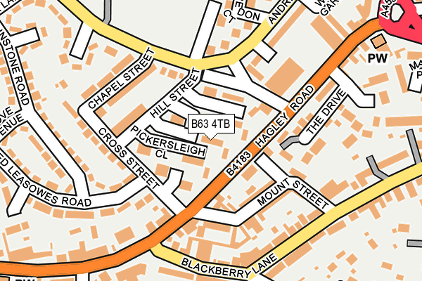 B63 4TB map - OS OpenMap – Local (Ordnance Survey)