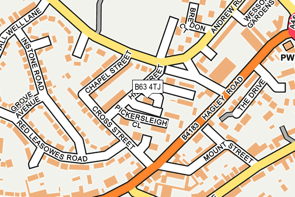 B63 4TJ map - OS OpenMap – Local (Ordnance Survey)