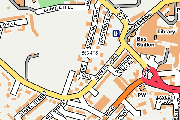 B63 4TS map - OS OpenMap – Local (Ordnance Survey)