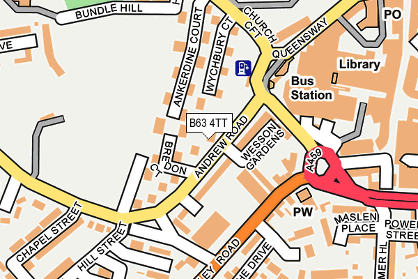 B63 4TT map - OS OpenMap – Local (Ordnance Survey)