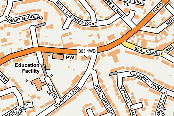 B63 4WD map - OS OpenMap – Local (Ordnance Survey)