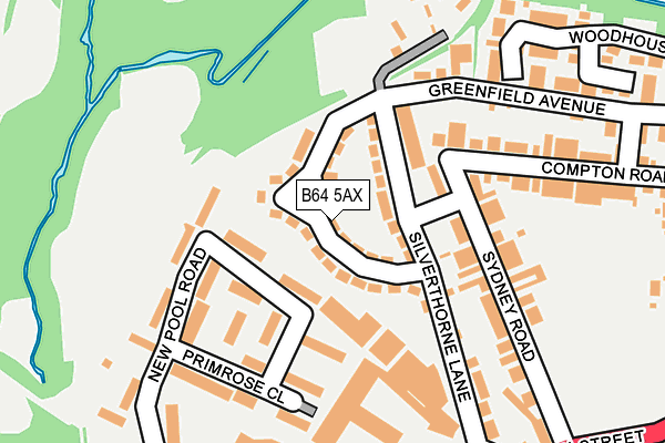B64 5AX map - OS OpenMap – Local (Ordnance Survey)