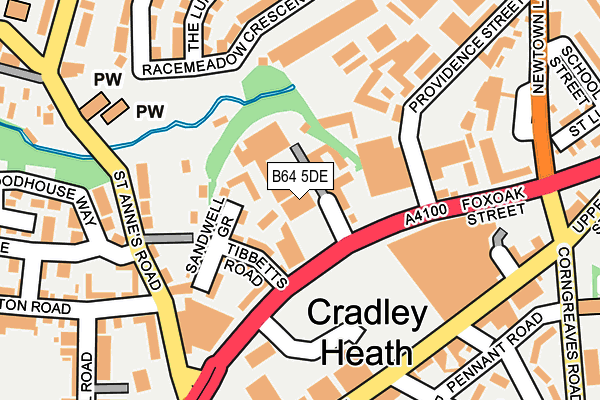 B64 5DE map - OS OpenMap – Local (Ordnance Survey)