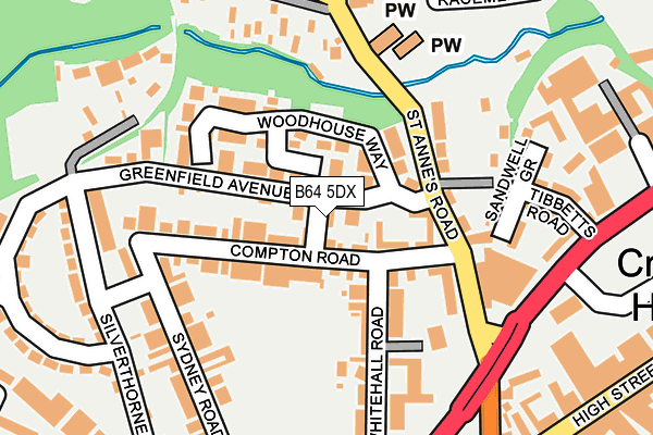 B64 5DX map - OS OpenMap – Local (Ordnance Survey)