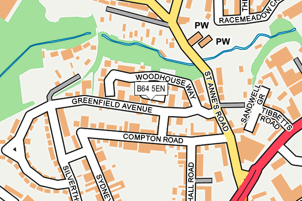 B64 5EN map - OS OpenMap – Local (Ordnance Survey)