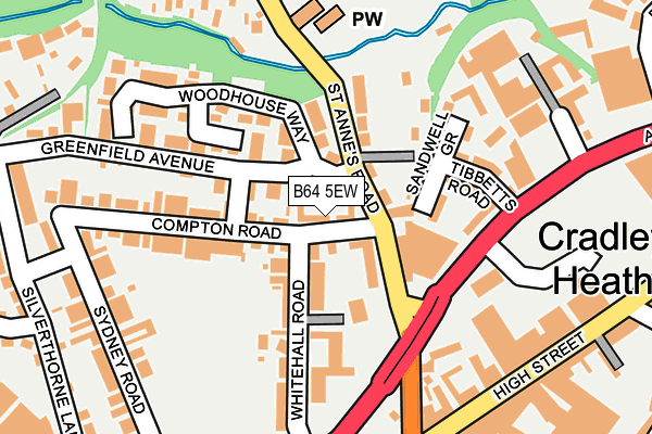 B64 5EW map - OS OpenMap – Local (Ordnance Survey)