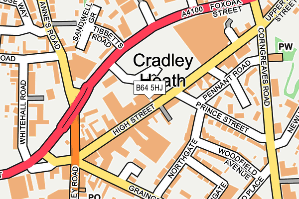 B64 5HJ map - OS OpenMap – Local (Ordnance Survey)