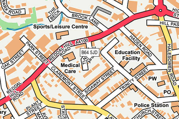 B64 5JD map - OS OpenMap – Local (Ordnance Survey)