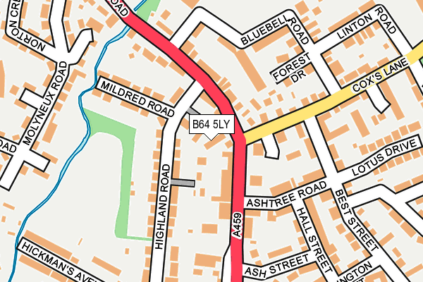 B64 5LY map - OS OpenMap – Local (Ordnance Survey)