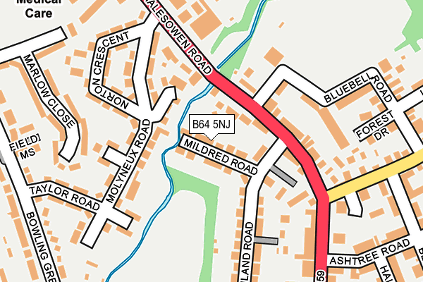 B64 5NJ map - OS OpenMap – Local (Ordnance Survey)