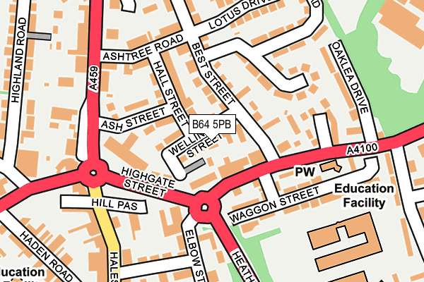 B64 5PB map - OS OpenMap – Local (Ordnance Survey)