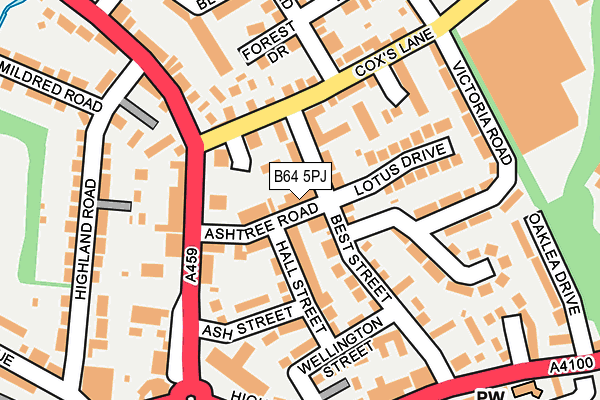 B64 5PJ map - OS OpenMap – Local (Ordnance Survey)