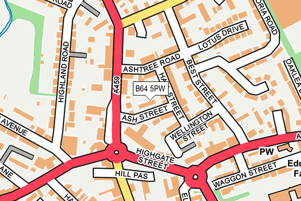 B64 5PW map - OS OpenMap – Local (Ordnance Survey)