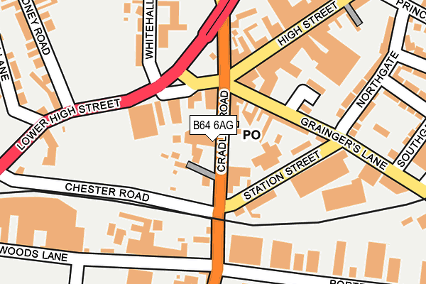 B64 6AG map - OS OpenMap – Local (Ordnance Survey)