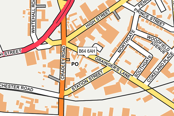 B64 6AH map - OS OpenMap – Local (Ordnance Survey)