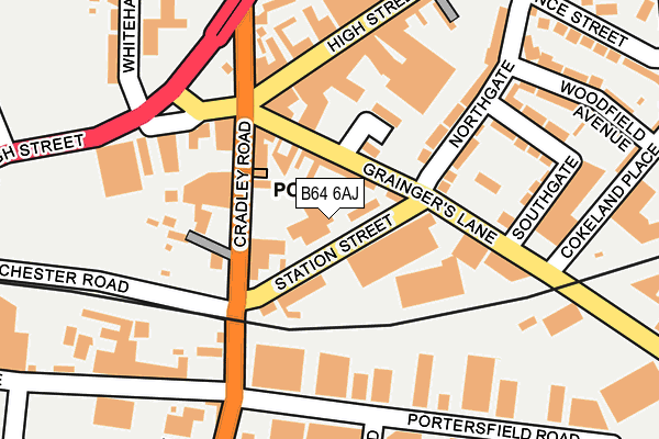 B64 6AJ map - OS OpenMap – Local (Ordnance Survey)