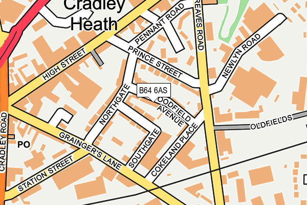 B64 6AS map - OS OpenMap – Local (Ordnance Survey)