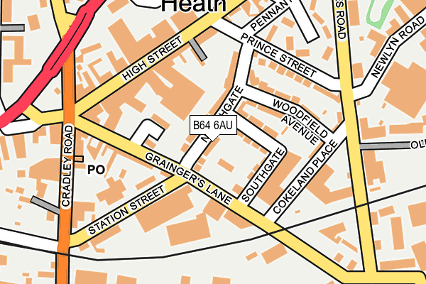 B64 6AU map - OS OpenMap – Local (Ordnance Survey)