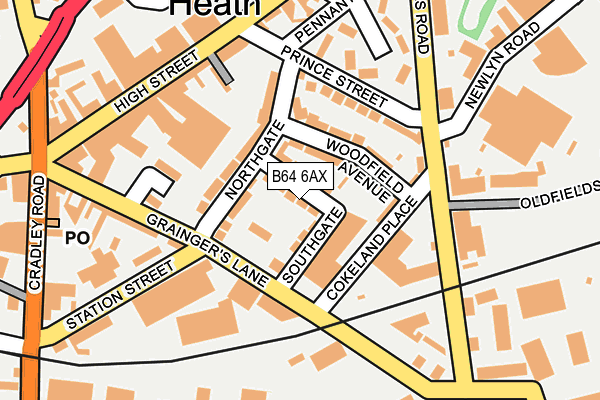B64 6AX map - OS OpenMap – Local (Ordnance Survey)