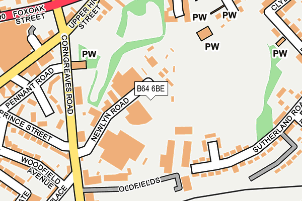 B64 6BE map - OS OpenMap – Local (Ordnance Survey)