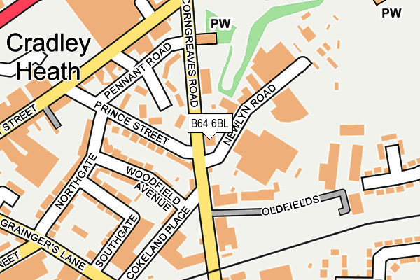 B64 6BL map - OS OpenMap – Local (Ordnance Survey)