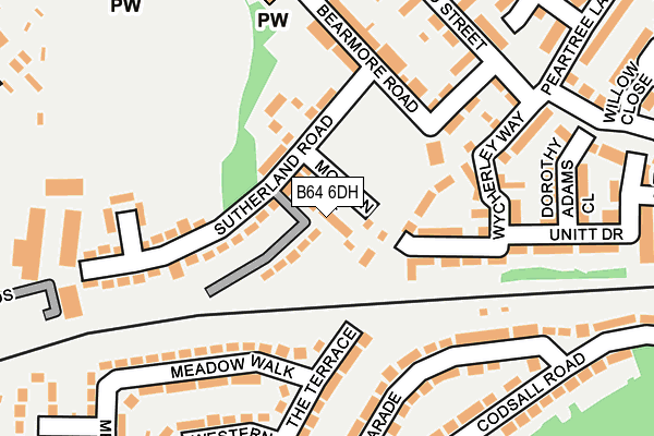 B64 6DH map - OS OpenMap – Local (Ordnance Survey)