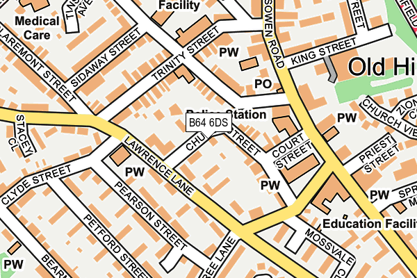 B64 6DS map - OS OpenMap – Local (Ordnance Survey)