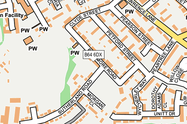 B64 6DX map - OS OpenMap – Local (Ordnance Survey)