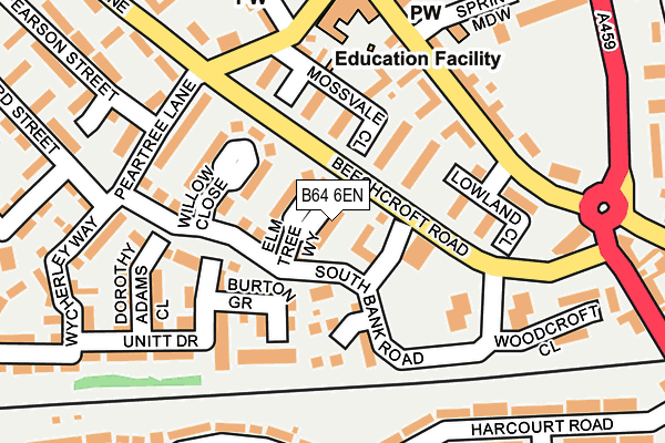 B64 6EN map - OS OpenMap – Local (Ordnance Survey)