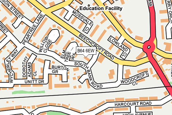 B64 6EW map - OS OpenMap – Local (Ordnance Survey)