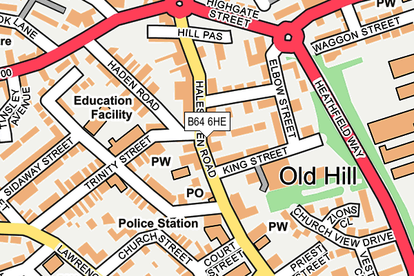 B64 6HE map - OS OpenMap – Local (Ordnance Survey)