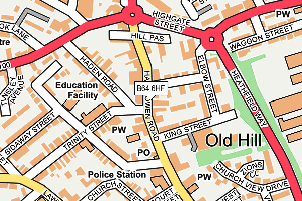 B64 6HF map - OS OpenMap – Local (Ordnance Survey)