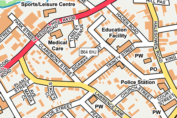 B64 6HJ map - OS OpenMap – Local (Ordnance Survey)