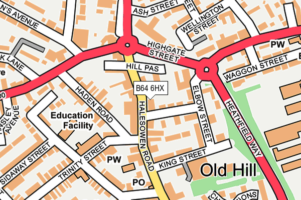 B64 6HX map - OS OpenMap – Local (Ordnance Survey)