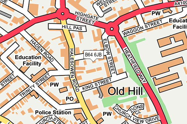 B64 6JB map - OS OpenMap – Local (Ordnance Survey)