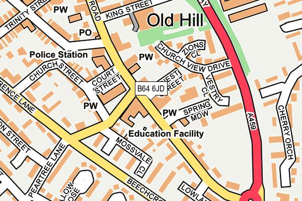 B64 6JD map - OS OpenMap – Local (Ordnance Survey)