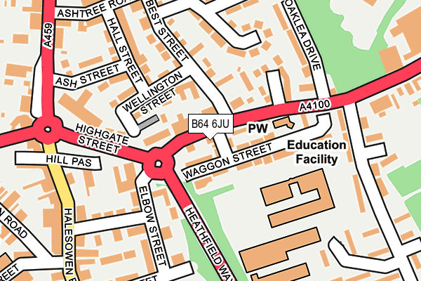 B64 6JU map - OS OpenMap – Local (Ordnance Survey)