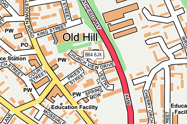 B64 6JX map - OS OpenMap – Local (Ordnance Survey)