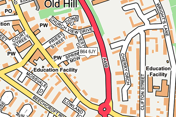 B64 6JY map - OS OpenMap – Local (Ordnance Survey)