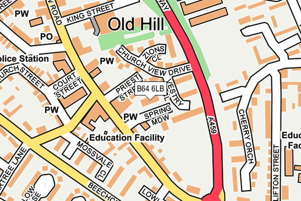 B64 6LB map - OS OpenMap – Local (Ordnance Survey)