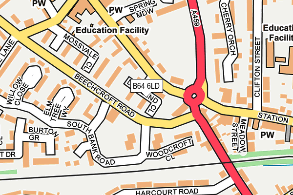 B64 6LD map - OS OpenMap – Local (Ordnance Survey)