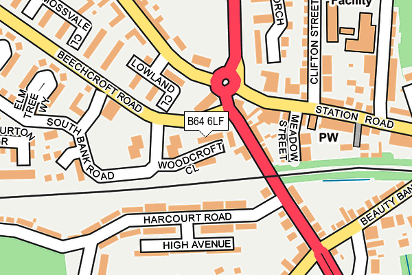 B64 6LF map - OS OpenMap – Local (Ordnance Survey)