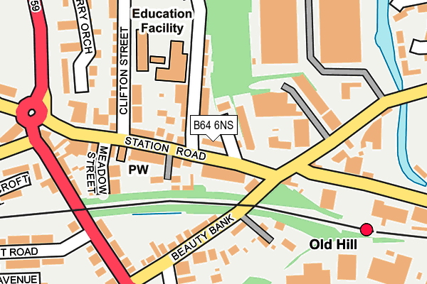 B64 6NS map - OS OpenMap – Local (Ordnance Survey)