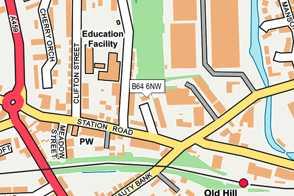 B64 6NW map - OS OpenMap – Local (Ordnance Survey)