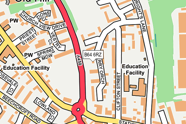 B64 6RZ map - OS OpenMap – Local (Ordnance Survey)